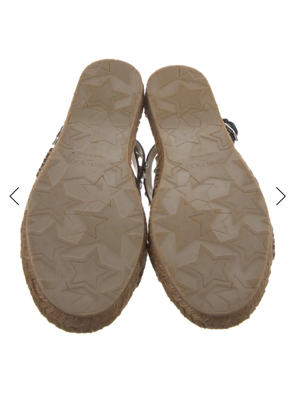 Jimmy Choo Black Studded Espadrille-Style Sandal